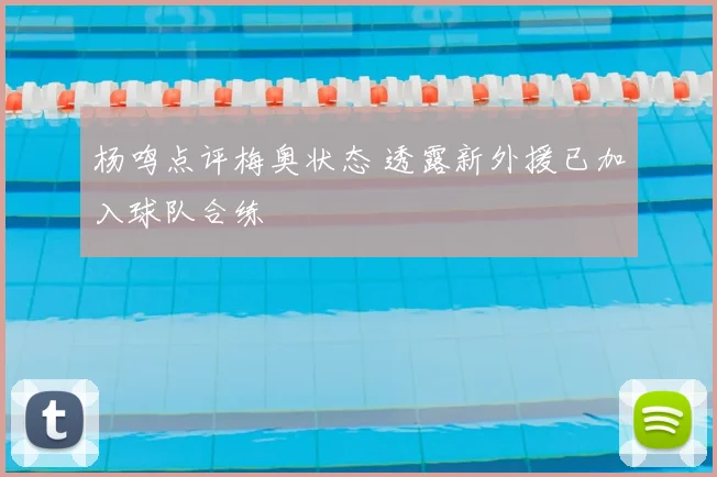 杨鸣点评梅奥状态 透露新外援已加入球队合练